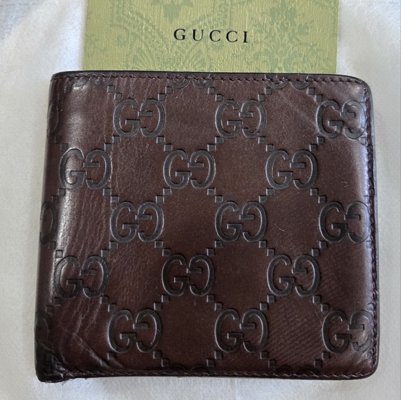🐢 Gucci Wallet Purse Bifold Wallet Guccissima Brown Unisex Authentic T6720 - Picture 1 of 12